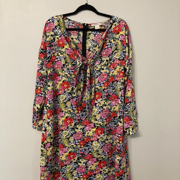 Floral Boho Maternity Dress Size US 6 GLAMOUROUS BLOOM Shift with Tie Detail - Picture 3 of 8